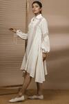Buy_Purvi Doshi_Off White Asymmetric Cotton Dress_at_Aza_Fashions