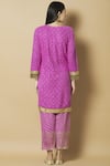 Shop_Kunwaraniritu_Pink Chikankari V Neck Kurta Palazzo Set  _at_Aza_Fashions