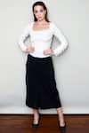 Buy_Swatee Singh_Black Crepe Smocked Culottes_at_Aza_Fashions