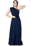 Buy_Swatee Singh_Blue Georgette Asymmetric One Shoulder Gown _Online_at_Aza_Fashions