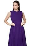 Shop_Swatee Singh_Purple Georgette Smocked Gown_Online_at_Aza_Fashions