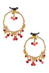 Shop_Brashbug_Red Stone Hoop Earrings_at_Aza_Fashions