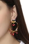 Buy_Brashbug_Red Stone Hoop Earrings_at_Aza_Fashions