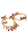Brashbug_Red Stone Hoop Earrings_Online_at_Aza_Fashions