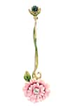 Buy_Brashbug_Pink Stone Floral Dangler Earrings_Online_at_Aza_Fashions