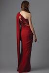 Shop_Gaurav Gupta_Red Georgette Embellished Draped Saree Gown_at_Aza_Fashions