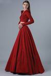 Shop_Gaurav Gupta_Red Crepe Embellished Lehenga Set_at_Aza_Fashions
