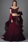 Buy_Gaurav Gupta_Purple Organza Embellished Lehenga Set_at_Aza_Fashions