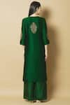 Shop_Aekatri_Green Chanderi Silk Kurta Palazzo Set_at_Aza_Fashions