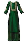 Buy_Aekatri_Green Chanderi Silk Kurta Palazzo Set_Online_at_Aza_Fashions