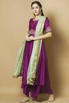 Buy_Aekatri_Purple Chanderi Kurta Palazzo Set_at_Aza_Fashions