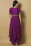 Shop_Aekatri_Purple Chanderi Kurta Palazzo Set_at_Aza_Fashions