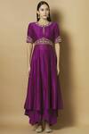 Aekatri_Purple Chanderi Kurta Palazzo Set_Online_at_Aza_Fashions