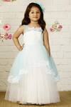 Buy_Pinkcow designs pvt ltd_White Net, Cotton, Silk Embroidery Peplum Gown _at_Aza_Fashions
