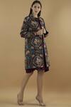 Shop_Yavi_Blue Cotton Spread Collar Floral Print Jacket _at_Aza_Fashions