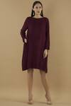 Buy_Yavi_Purple Wool Round Flared Dress _at_Aza_Fashions