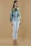 Yavi_Multi Color Silk Spread Collar Printed Shirt _Online_at_Aza_Fashions