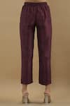 Yavi_Maroon Silk Embroidered Pants_Online_at_Aza_Fashions