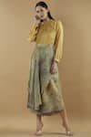 Buy_Yavi_Beige Tissue Printed Overlay Pants  _at_Aza_Fashions