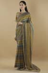 Buy_Yavi_Multi Color Tissue Striped Saree  _at_Aza_Fashions