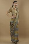 Yavi_Multi Color Tissue Striped Saree  _Online_at_Aza_Fashions