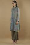 Buy_Yavi_Grey Chanderi Tunic_Online_at_Aza_Fashions