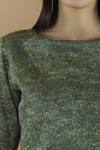 Yavi_Green Silk Round Textured Top _at_Aza_Fashions