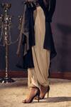 Buy_Varun Bahl_Black Chanderi, Satin Jacket Lapel Collar And Dhoti Pant Set_Online_at_Aza_Fashions