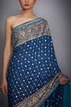 Buy_RI.Ritu Kumar_Blue Silk Chinon Embroidered Saree _Online_at_Aza_Fashions