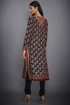 Shop_RI.Ritu Kumar_Black Silk Crepe Split Embroidered Kurta Set _at_Aza_Fashions