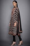 Buy_RI.Ritu Kumar_Black Silk Crepe Split Embroidered Kurta Set _Online_at_Aza_Fashions