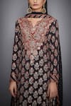 Shop_RI.Ritu Kumar_Black Silk Crepe Split Embroidered Kurta Set _Online_at_Aza_Fashions