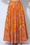 Shop_Priyanka Raajiv_Orange Silk Round Blouse And Lehenga Set _Online_at_Aza_Fashions