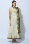 Priyanka Raajiv_Off White Silk Round Anarkali With Dupatta_Online_at_Aza_Fashions