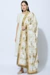 Buy_Priyanka Raajiv_Off White Silk Brocade Dupatta _at_Aza_Fashions