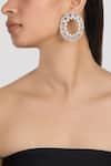 Buy_Nayirah_Silver Plated Crystals Hoops_at_Aza_Fashions