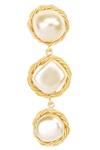 Nayirah_Gold Plated Pearls Circular Dangler Earrings_Online_at_Aza_Fashions