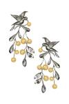 Shop_Nayirah_Gold Plated Carved Earrings_at_Aza_Fashions