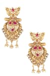 Buy_joules by radhika_Gold Plated Metal Antique Dangler Earrings_at_Aza_Fashions