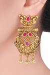 Shop_joules by radhika_Gold Plated Metal Antique Dangler Earrings_at_Aza_Fashions