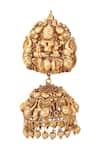 Buy_joules by radhika_Gold Plated Stones Antique Jhumkas_Online_at_Aza_Fashions