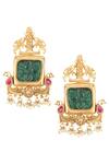 Buy_Joules By Radhika_Gold Plated Stones Antique Danglers_at_Aza_Fashions