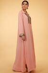 Talking Threads_Peach Georgette Embellished Kaftan_Online_at_Aza_Fashions