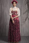 Buy_Payal Jain_Red Cotton Square Neck Embroidered Maxi Dress  _at_Aza_Fashions