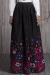 Shop_Payal Jain_Black Tafetta Embroidered Long Skirt_at_Aza_Fashions