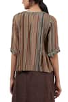 Shop_Shades Of India_Multi Color Silk Cotton Striped Top_at_Aza_Fashions