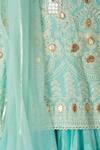 Shruti Jalan_Blue , Chinon Chikankari Kurta Sharara Set_Online_at_Aza_Fashions