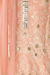 Shruti Jalan_Peach , Chinon Chikankari Kurta Sharara Set_Online_at_Aza_Fashions