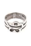 Shop_Sangeeta Boochra_Silver Plated Metal Carved Ring_at_Aza_Fashions