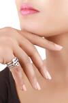 Buy_Sangeeta Boochra_Silver Plated Metal Carved Ring_at_Aza_Fashions